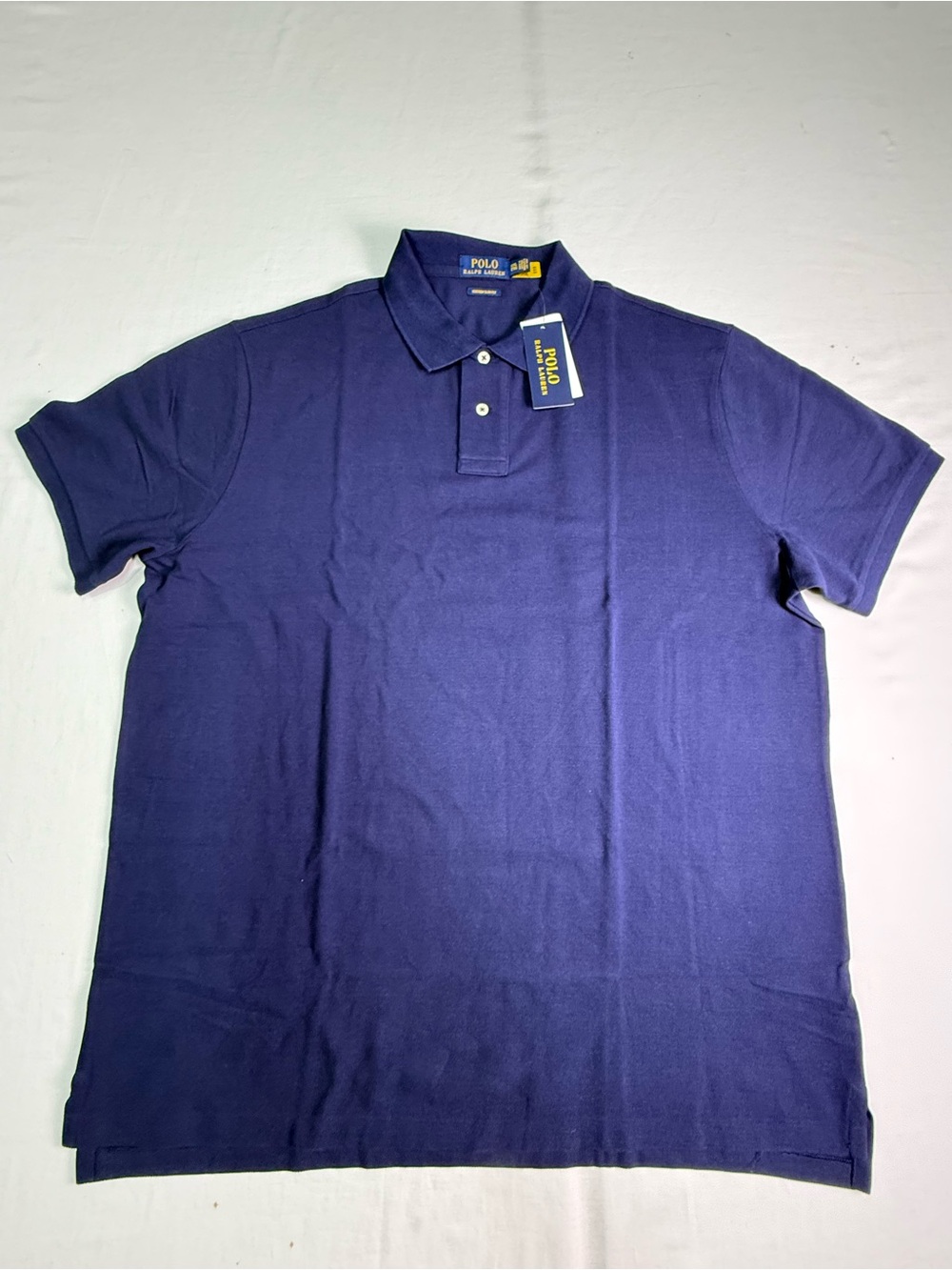 Polo Ralph Lauren Men’s Custom Slim Fit 100% Cotton Mesh Polo Sz XXL Navy Blue
